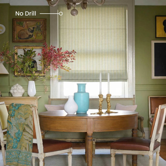 Sage Green,Avery Vertical Stripe Textured Custom Roman Shades