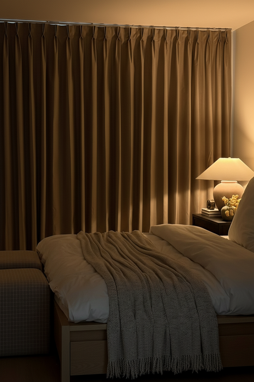 Perfect blackout curtains with no light leakage in a serene bedroom