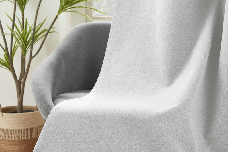 Durable pet-friendly curtain fabric with linen texture