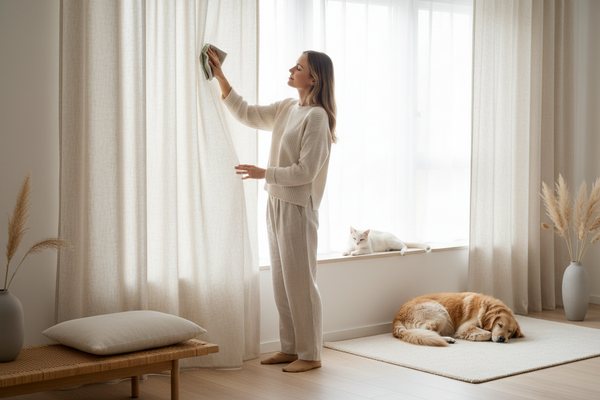 Easy-Clean Curtains for Pet Homes