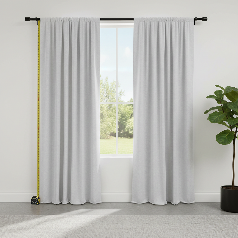 New homeowner measuring windows for Gary blackout curtains