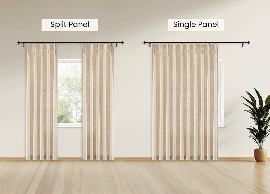 Single or split curtain panels