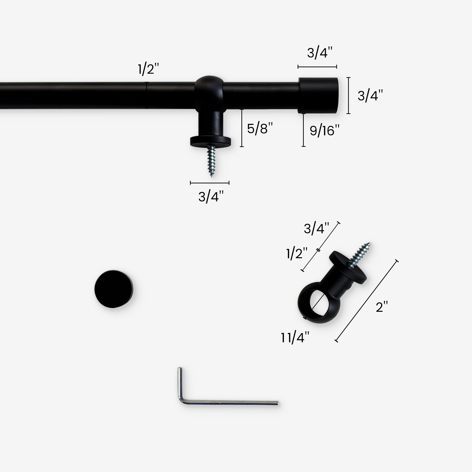 Custom Length Curtain Rods Joe Custom 1/2