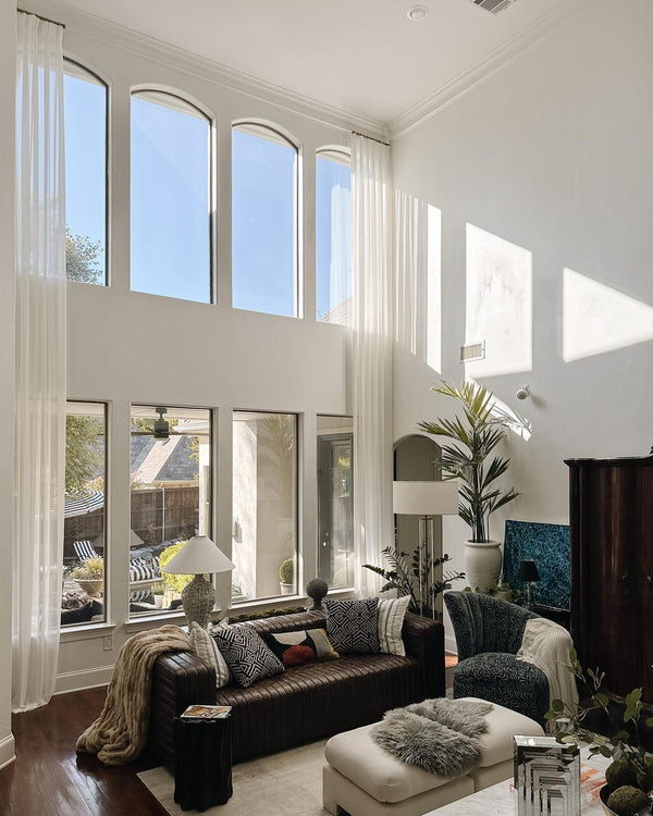 Liz Solid Flame Retardant Sheer Curtains
