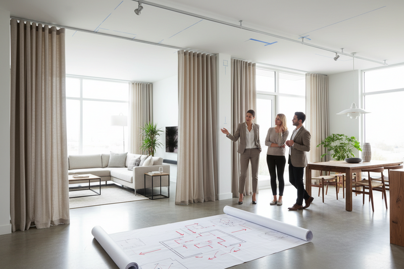 Professional curtain zoning for open-plan living spaces with room divider curtains