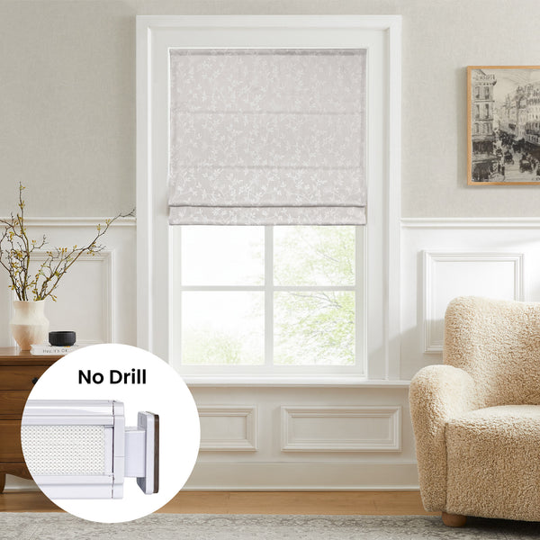 Stella Jacquard Double-Sided Pattern No Drill Roman Shades