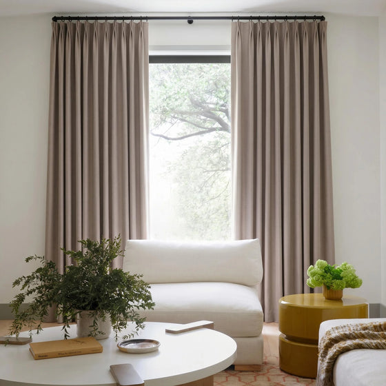 Light Taupe,Verona Velvety Texture Heavy Weight Curtains