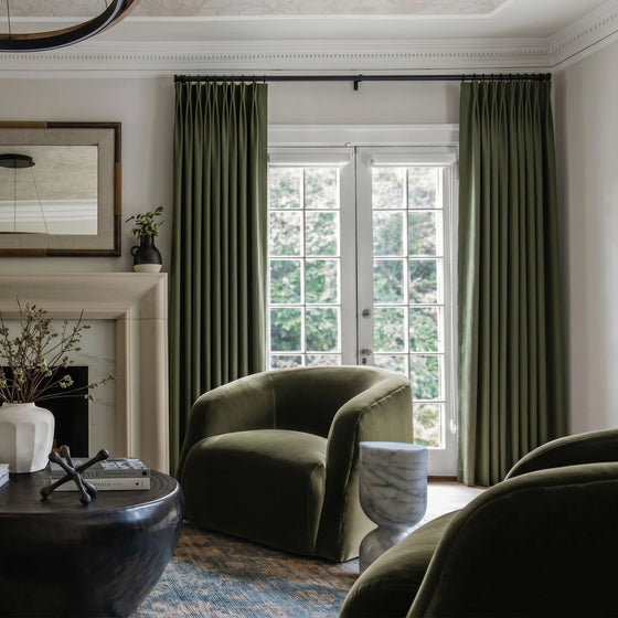 Olive Green,Verona Velvety Texture Heavy Weight Curtains