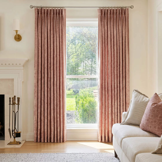 Blush Pink,Victoria Royal Crushed Velvet Curtains
