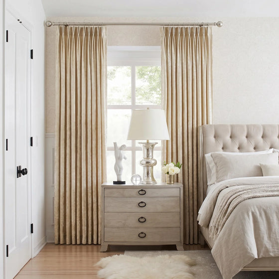 Pearled Ivory,Victoria Royal Crushed Velvet Curtains