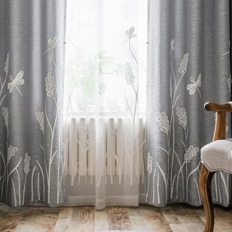 Curtarra Custom Agnes Wheat Embroidered Curtains & Sheers