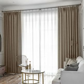 Curtarra Custom Made - George Solid Color Pinstripe Texture Curtains
