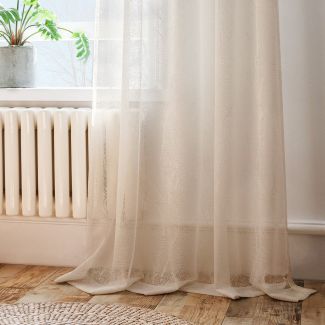 Cecilia Leaf Pattern Weave Sheer Curtains