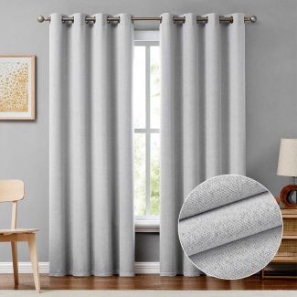 Gary Double-side Linen Look 100% Blackout Curtains off white