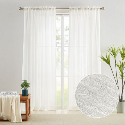 Alane Wheat Texture Semi Sheer Curtains