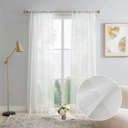 Clare Small Cross Texture Sheer Curtains