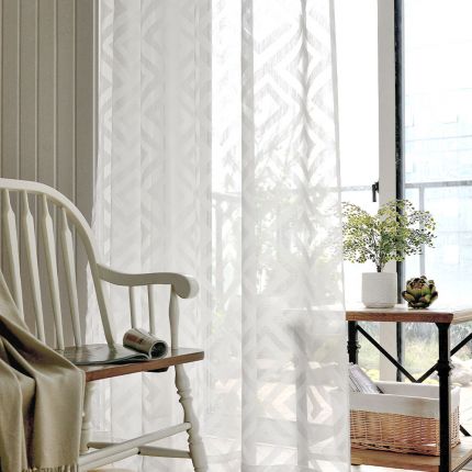 Curtarra custom curtains-Nanty Greek Key Pattern Sheer Curtains