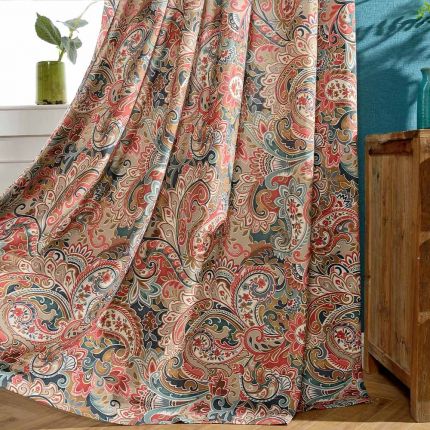 Curtarra custom made-Julie Flower and Paisley Pattern Curtains