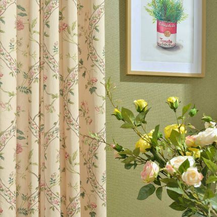 Isabella Tangled Flowers Pattern Curtains & Sheers